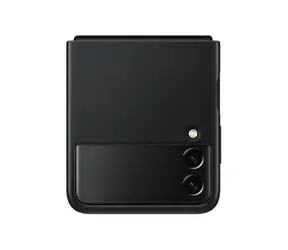 Skórzany pokrowiec Samsung Skórzany pokrowiec na tył Samsung Galaxy Z Flip3 w kolorze czarnym