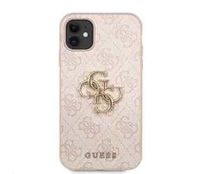 Tylna obudowa Guess PU 4G z metalowym Logo do Apple iPhone 11, różowa