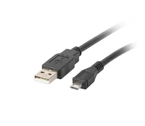 Lanberg Kabel USB 2.0 AM do mikro 1,8 m, czarny