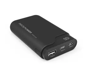 RealPower PB-7500C czarny / Power bank 7500 mAh / USB i USB-C / 5V / 2.1A