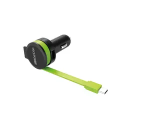 Ładowarka USB RealPower 257636 C z kablem samochodowym czarna / 2x USB/ 2400 mA