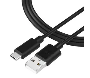 Cable Tactical z gładkim gwintem USB-A - USB-C 1m czarny