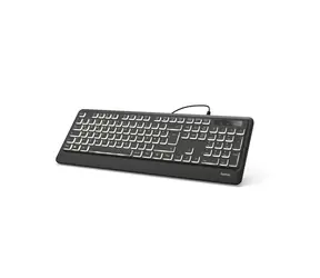 Klawiatura podświetlana HAMA KC-550 /przewodowa / USB / 1,8m / CZ i SK