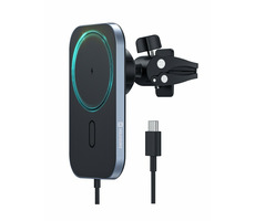 Swissten Uchwyt samochodowy MagSafe do telefonu z bezprzewodowym ładowaniem / 15 W / MagSafe / Qi / do iPhone&#39;a 12 i iPhone&#39;a 12 Pro