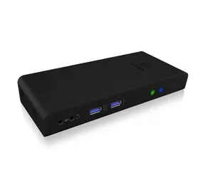 Stacja dokująca Icy Box IB-DK2251AC do notebooka czarna / 4X USB 2.0 / LAN / gniazdo 3,5 mm