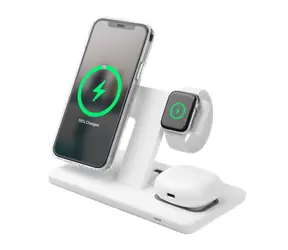 FIXED Stojak MagPowerstation z bezprzewodowym ładowaniem Magsafe dla 3 urządzeń w kolorze białym