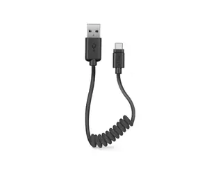 Kabel spiralny SBS USB - USB-C 0,5m czarny