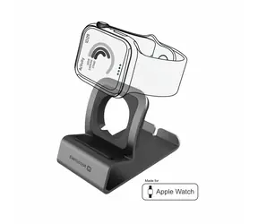 Swissten Aluminiowy stojak na Apple Watch w kolorze szarym