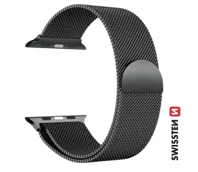 Pasek Swissten Milanese do Apple Watch 42/44/45/49mm w kolorze czarnym