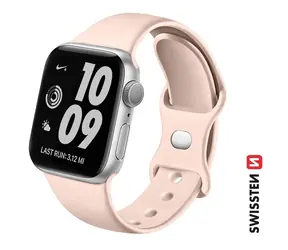 Swissten Silikonowy pasek do Apple Watch 42/44/45/49mm Piaskowy Róż