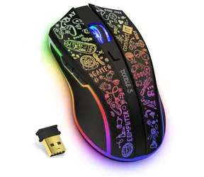 Connect IT DOODLE 3 czarna / Bezprzewodowa optyczna mysz do gier / 4800 DPI / 6 przycisków / 2,4 GHz / 600 mAh 