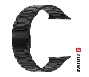 Swissten Metalowy pasek do Apple Watch 42/44/45/49mm w kolorze czarnym