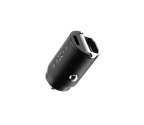 FIXED ładowarka samochodowa 30W z wyjściem USB-C i USB-A w miniaturowej wersji czarna / obsługa PD i QC 3.0