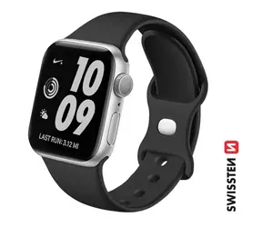Swissten Silikonowy pasek do Apple Watch 42/44/45/49mm czarny