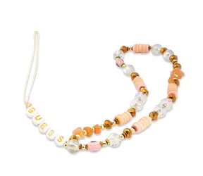 Pasek do telefonu Guess Beads Bohemia brązowy