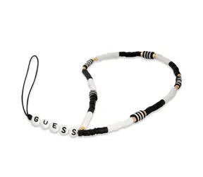Pasek do telefonu Guess Heishi Beads czarno-biały