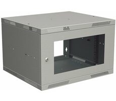 Szafka wisząca Solarix SENSA LITE 9U 450mm - drzwi szklane / RAL 7035