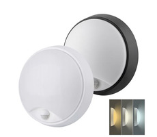 Solight WO780 oświetlenie zewnętrzne LED z czujnikiem i regulowanym CCT 18W / 1350lm / 22cm / 2w1 - obudowa biała i czarna