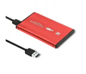 Zewnętrzna skrzynka Qoltec na dysk twardy 2,5" czerwony / SATA3 / USB 3.0