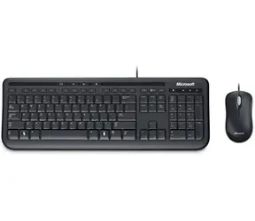 Microsoft Wired Desktop 600 DE czarny / Klawiatura i mysz przewodowa / USB / 800 DPI / układ GE 
