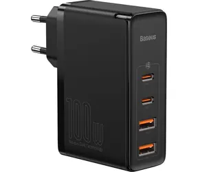 Ładowarka Baseus GaN2 czarna / 100W / 2x USB-A i 2x USB-C / 3A