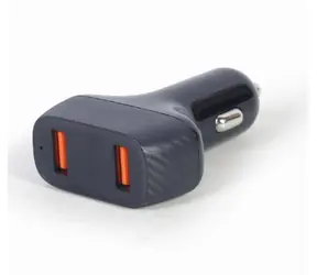 Gembird TA-U2QC3-CAR-01 czarny / ładowarka samochodowa / 2xUSB 