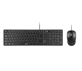 Genius SlimStar C126 czarny / Zestaw klawiatury i myszy przewodowej / USB / układ CZ+SK / 1000 DPI