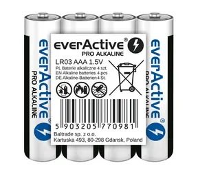 Baterie alkaliczne EverActive Pro AAA (LR03) - folia 4 szt 