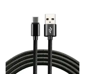 EverActive CBB-1CB / Kabel do transmisji danych w oplocie USB - USB-C / 1m / 3A
