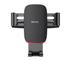 Czarny uchwyt samochodowy na telefon Baseus Metal Age Gravity SUYL-J01 z możliwością mocowania odtwarzacza CD