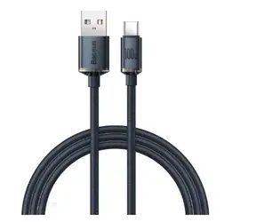Baseus CAJY000401 Crystal Shine Series czarny / USB-A na USB-C / 1,2m