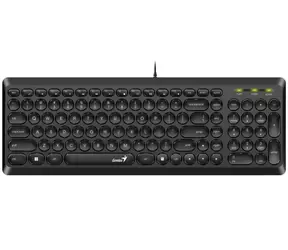 Genius Slimstar Q200 czarny / Klawiatura biurowa / przewodowa / USB / design retro / układ CZ+SK