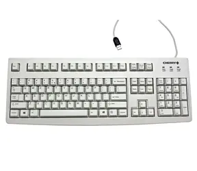 Cherry G83-6104LUNEU-0 jasnoszary / Klawiatura biurowa / przewodowa / USB / układ US