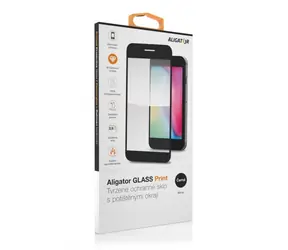 Aligator GLASS PRINT Ochrona ekranu Realme 8 Pro czarna / klej na całej powierzchni / po sprzedaży