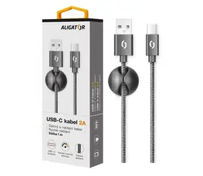 Kabel Aligator Premium do transmisji danych 2A USB-C czarny