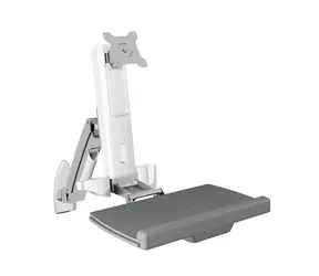 Icy Box IB-MS600-W Uchwyt ścienny do monitora do 24" z podkładką pod mysz i klawiaturą / VESA 75x75 i 100x100 / nośność 8kg