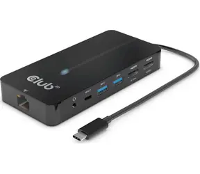 Club3D CSV-1595 Stacja dokująca USB-C 7w1 czarna / 2x HDMI / RJ-45 / 2x USB-A / jack 3,5mm / USB-C / po sprzedaży