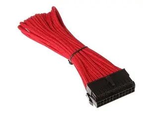 Kabel Silverstone 24-pin ATX 30cm czerwony / przedłużacz / kable indywidualnie plecione