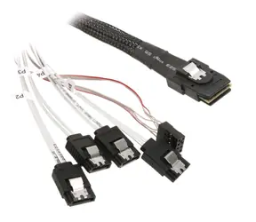 Kabel Silverstone SST-CPS03 SAS mini 36-pin > 4X SATA 50cm czarny