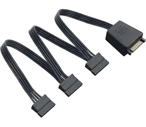 Kabel Y Silverstone CP06-L do zasilania SATA 1 do 3, czarny