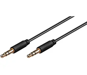 Kabel audio MicroConnect Slim 3-pinowy Jack 3,5 mm - Jack 3,5 mm 0,5 m czarny