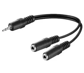Adapter MicroConnect Y minijack 3,5 mm (M) - 2x 3,5 mm minijack (F) czarny