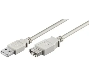 Kabel połączeniowy MicroConnect USB 2.0 M - USB 2.0 F 1m szary / 480 Mbit/s