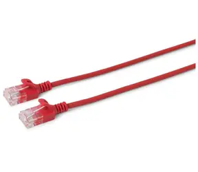 MicroConnect CAT6 U/UTP SLIM 1m czerwony / PVC