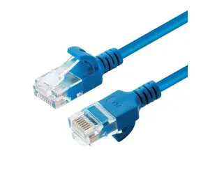 MicroConnect CAT6a U/UTP SLIM 0,25 m niebieski / LSZH