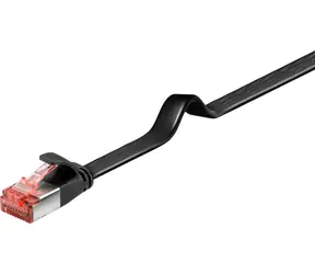 MicroConnect CAT6 U/UTP PŁASKI 0,5 m czarny / PVC