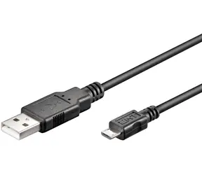 Kabel MicroConnect USB2.0 A (M) - microUSB B (M) 0,6 m czarny / 480 Mbit/s