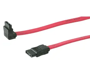 Kabel połączeniowy MicroConnect SATA 7pin - SATA 7pin kąt 90° 0,5m różowy / SATA I