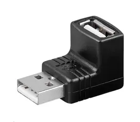Adapter kątowy MicroConnect USB2.0 A (M) - USB2.0 A (F) czarny