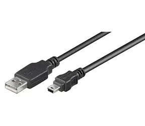 Kabel MicroConnect USB2.0 A (M) - miniUSB B (M) 1m czarny / 480Mbit/s
